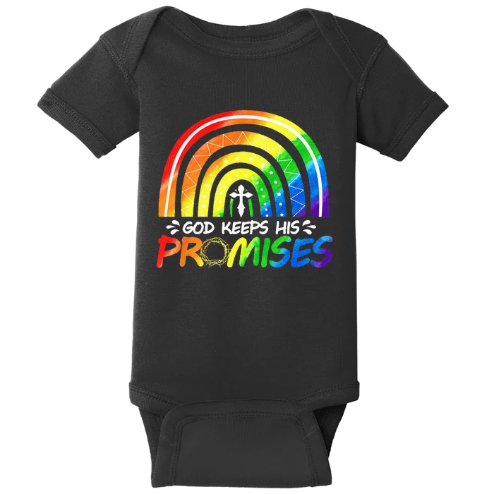 God Keeps His Promise Rainbow Christian Bible Noah Baby Bodysuit