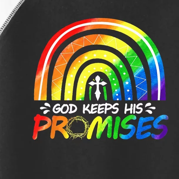 God Keeps His Promise Rainbow Christian Bible Noah Toddler Fine Jersey T-Shirt