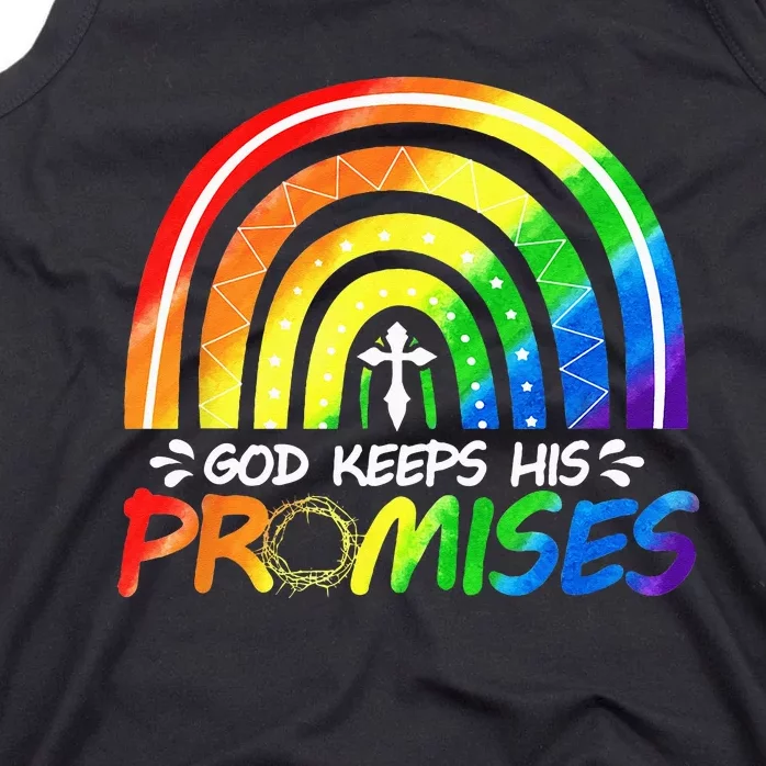 God Keeps His Promise Rainbow Christian Bible Noah Tank Top