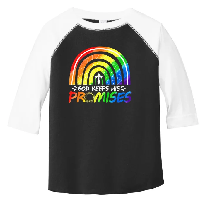 God Keeps His Promise Rainbow Christian Bible Noah Toddler Fine Jersey T-Shirt