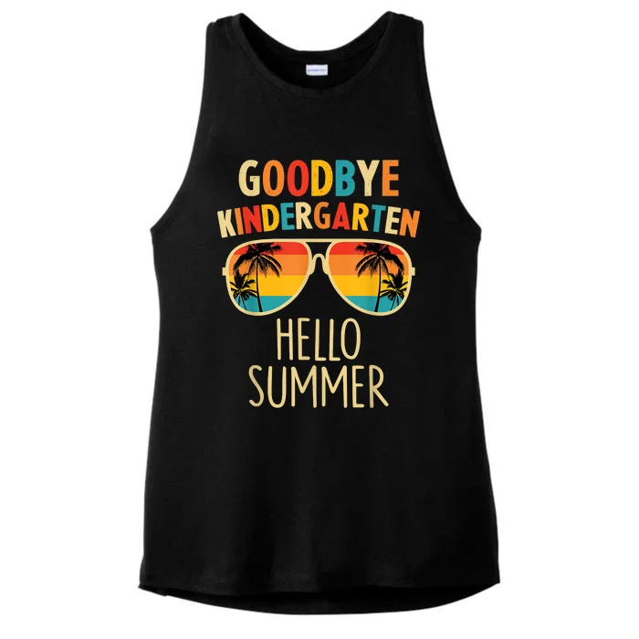 Goodbye Kindergarten Hello Summer Last Day Graduation Ladies Tri-Blend Wicking Tank