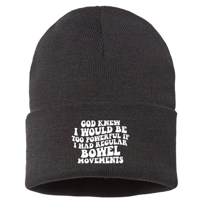 God Knew I Would Be Too Powerful If I Had Regular Bowel Movements Sustainable Knit Beanie