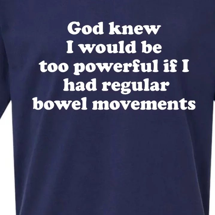 God Knew I Would Be Too Powerful If I Had Regular Bowel Movements Sueded Cloud Jersey T-Shirt