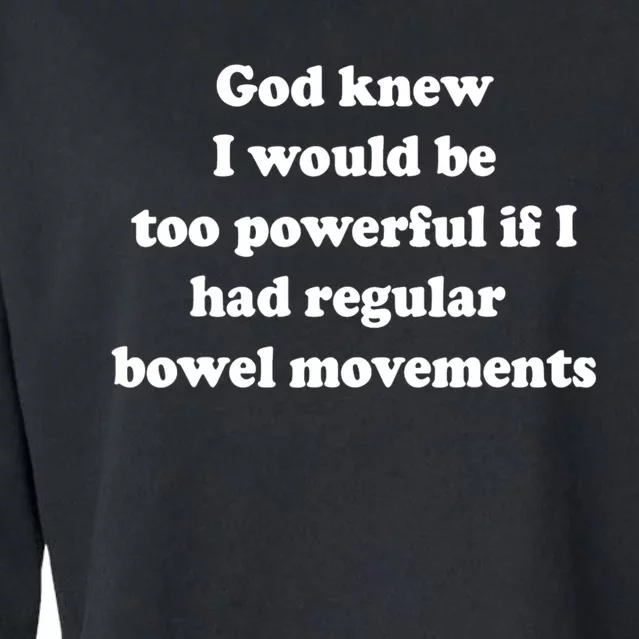 God Knew I Would Be Too Powerful If I Had Regular Bowel Move Cropped Pullover Crew