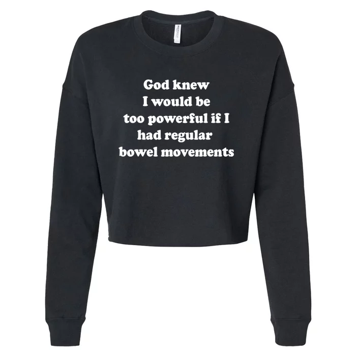 God Knew I Would Be Too Powerful If I Had Regular Bowel Move Cropped Pullover Crew