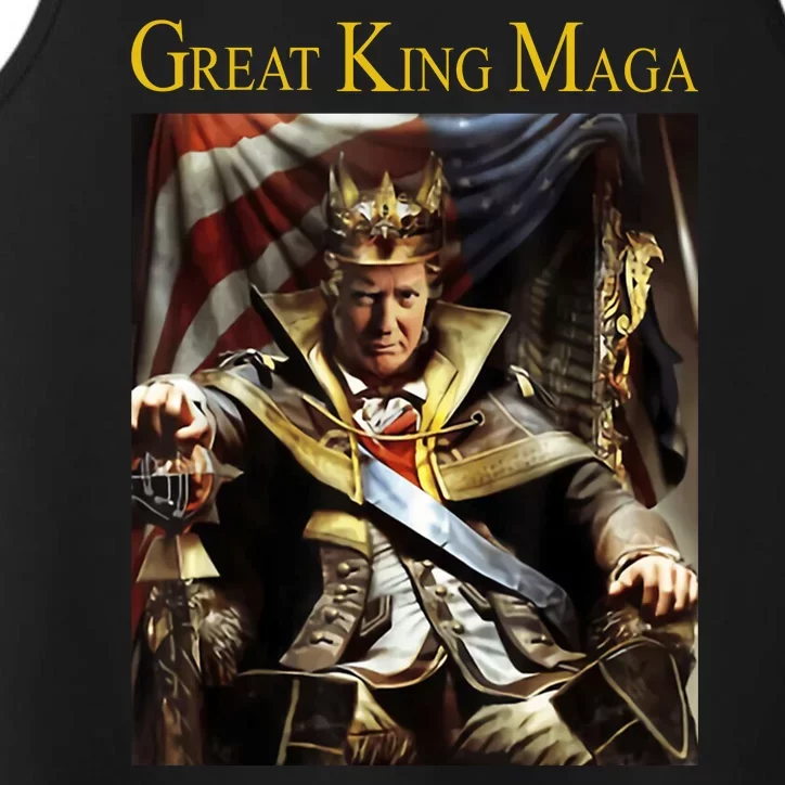 Great King Maga Donald Trump Throne Performance Tank