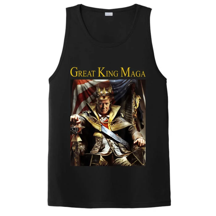 Great King Maga Donald Trump Throne Performance Tank