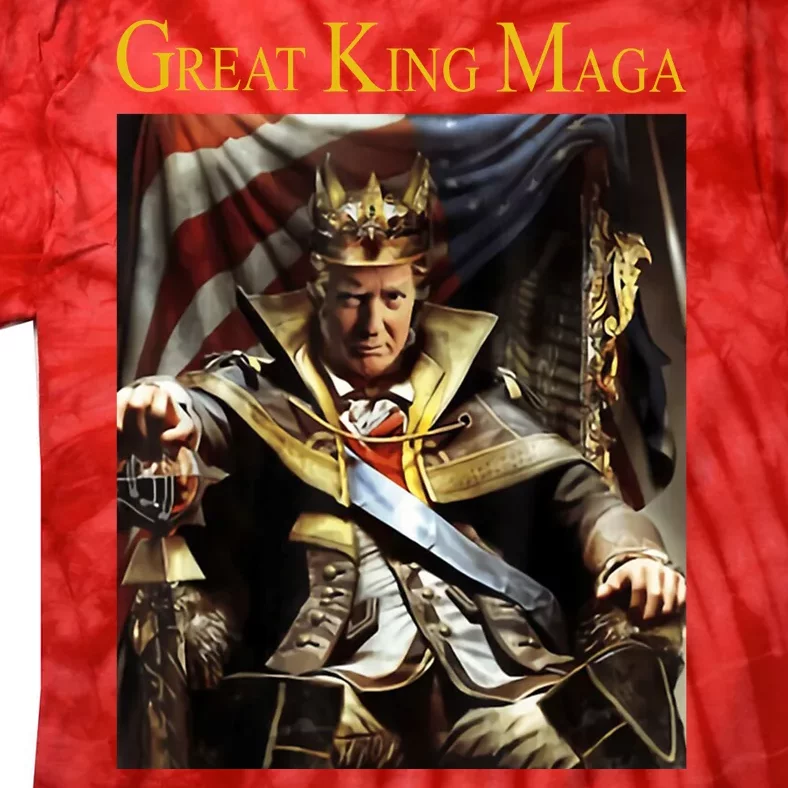 Great King Maga Donald Trump Throne Tie-Dye T-Shirt