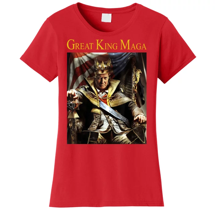 Great King Maga Donald Trump Throne Women's T-Shirt