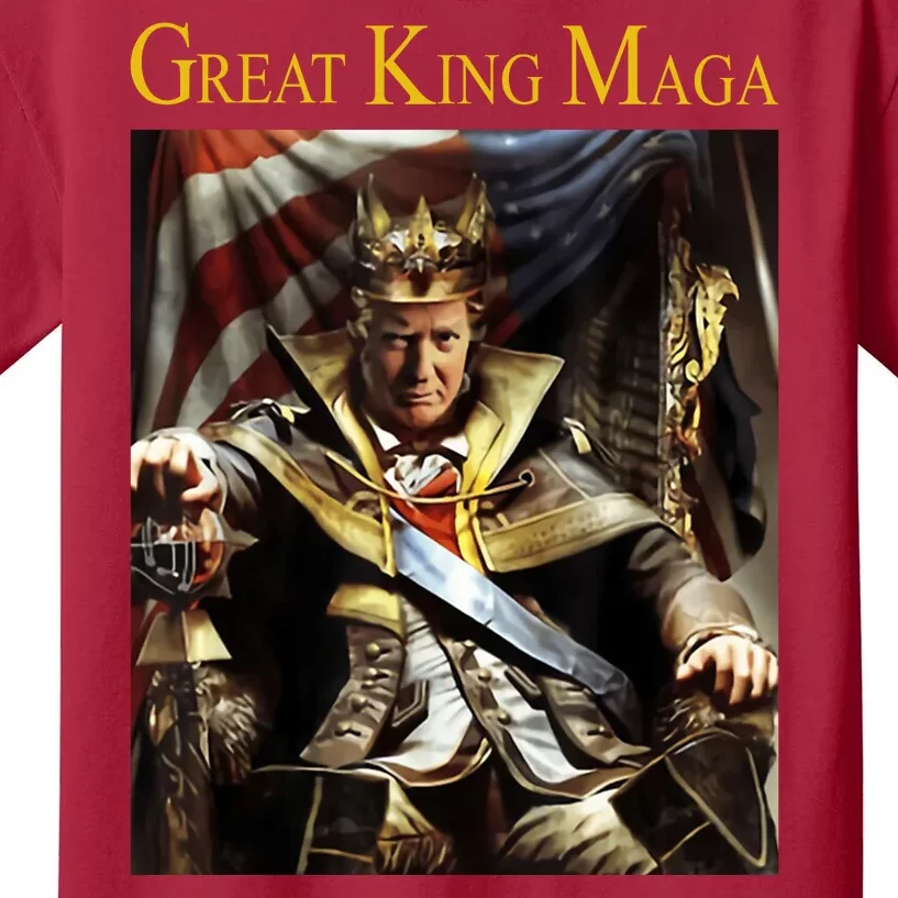 Great King Maga Donald Trump Throne Kids T-Shirt