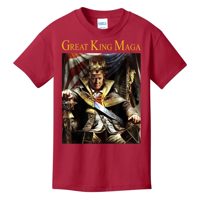 Great King Maga Donald Trump Throne Kids T-Shirt