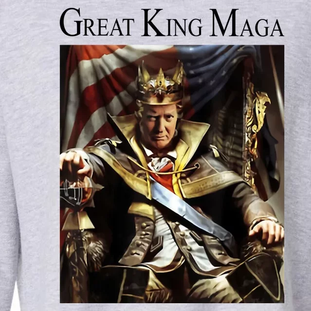 Great King Maga Donald Trump Throne Cropped Pullover Crew