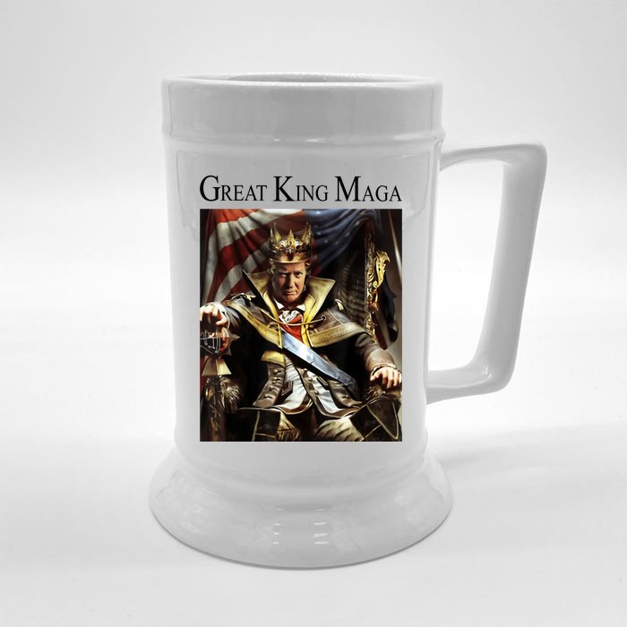 Great King Maga Donald Trump Throne Front & Back Beer Stein