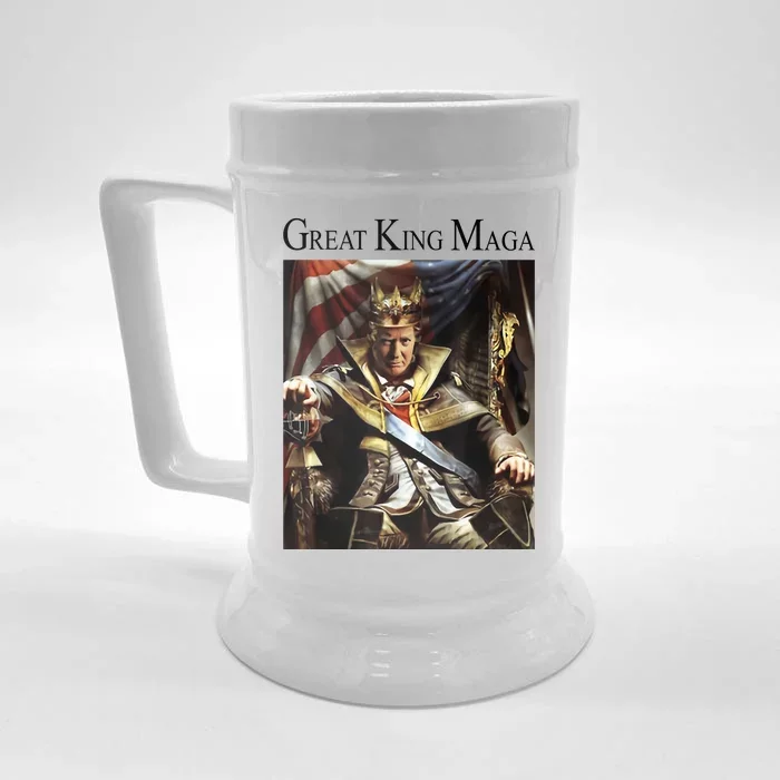 Great King Maga Donald Trump Throne Front & Back Beer Stein