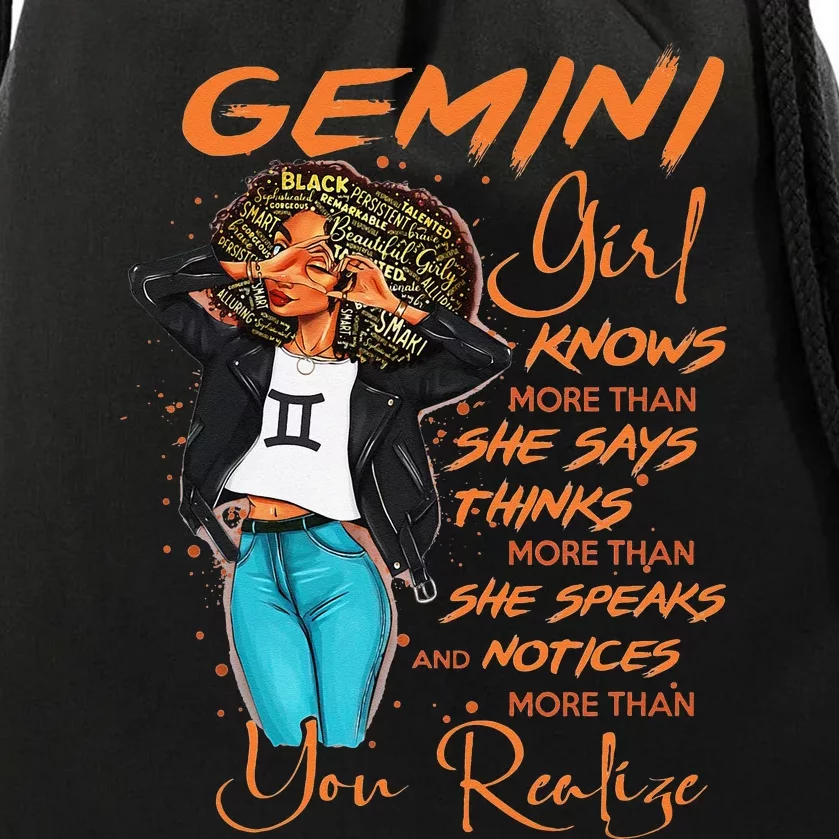 Gemini Knows More Than She Says For Black Wo Drawstring Bag