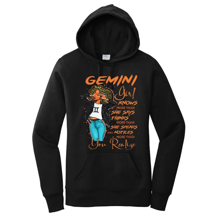 Gemini Knows More Than She Says For Black Wo Women's Pullover Hoodie