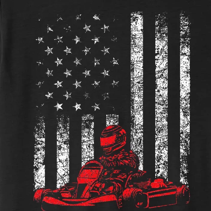 Go Kart Racing Go Karting Usa American Flag Race Driving ChromaSoft Performance T-Shirt