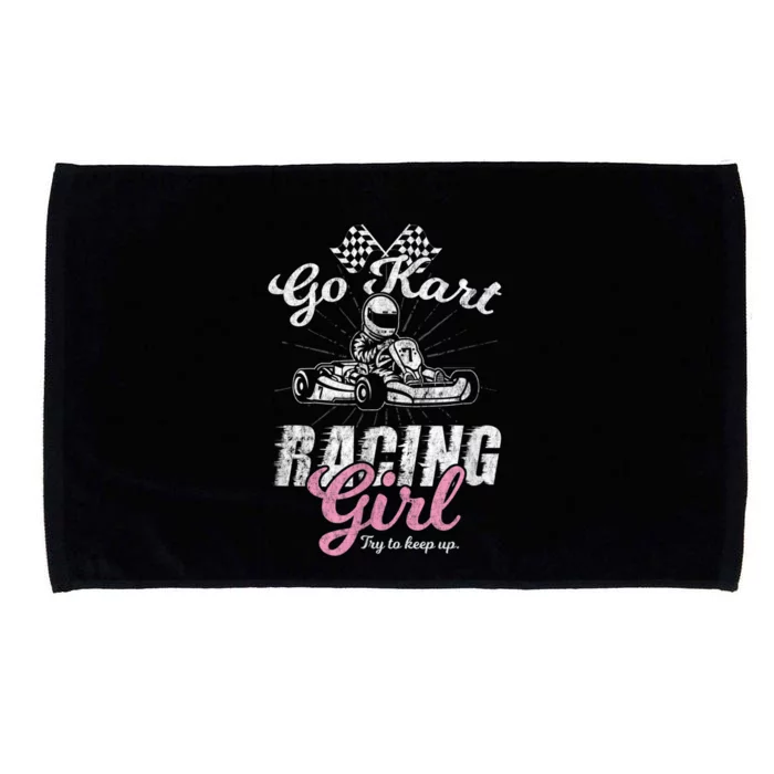 Go Kart Racing Girl Funny Sarcastic Women Girls Design Microfiber Hand Towel