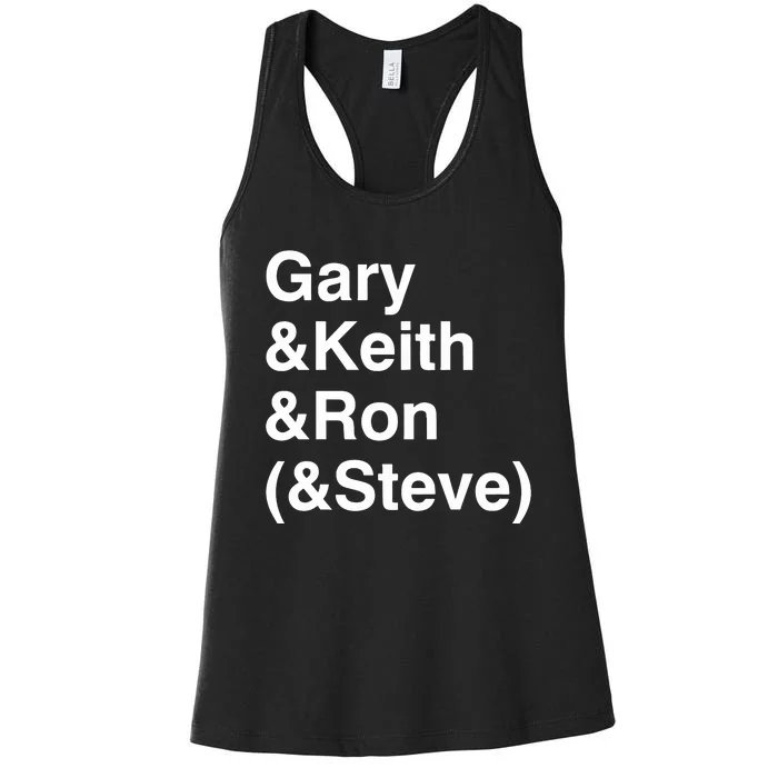 Gary Keith Ron Steve Women's Racerback Tank