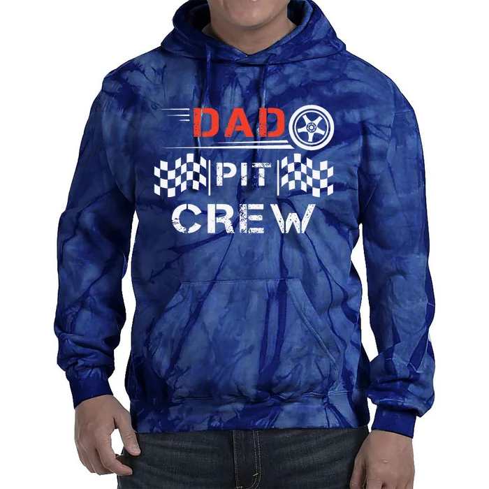 Go Kart Racing Track Dad Pit Crew Kart Racer Daddy Racing Tie Dye Hoodie