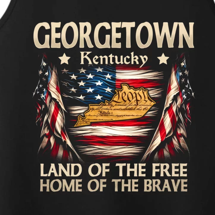 Georgetown Kentucky Usa Flag 4th Of July Cool Gift Performance Tank