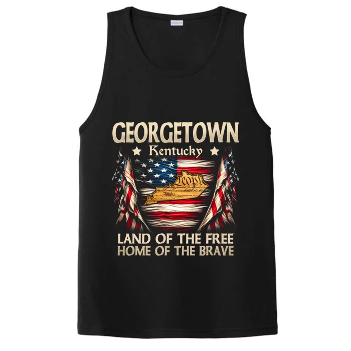 Georgetown Kentucky Usa Flag 4th Of July Cool Gift Performance Tank