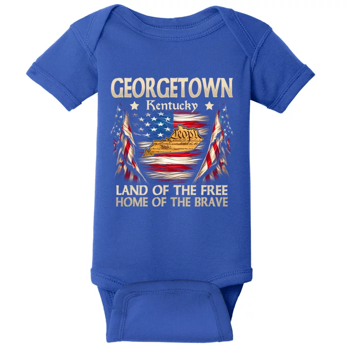 Georgetown Kentucky Usa Flag 4th Of July Cool Gift Baby Bodysuit