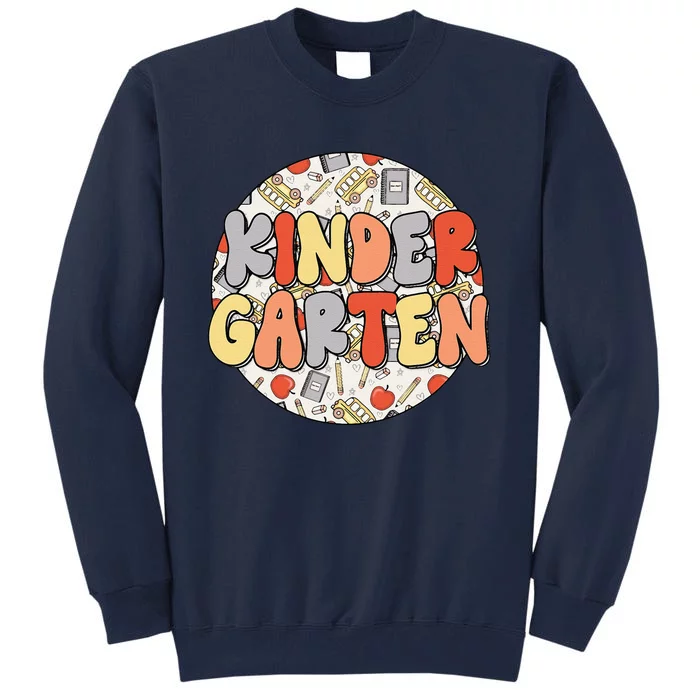 Groovy Kindergarten Vibes Retro Teachers Back To School Tall Sweatshirt