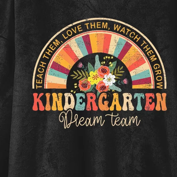 Groovy Kindergarten Vibes Team Back To School Teachers Hooded Wearable Blanket