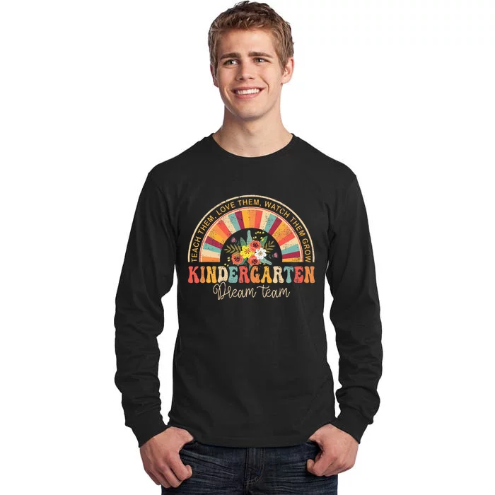 Groovy Kindergarten Vibes Team Back To School Teachers Tall Long Sleeve T-Shirt