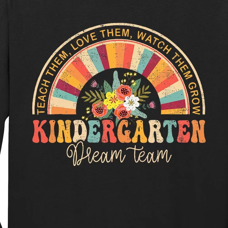 Groovy Kindergarten Vibes Team Back To School Teachers Tall Long Sleeve T-Shirt