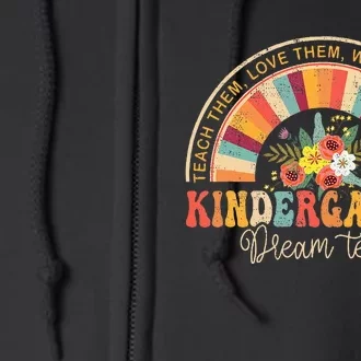 Groovy Kindergarten Vibes Team Back To School Teachers Full Zip Hoodie