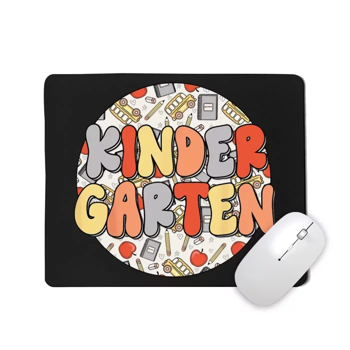 Groovy Kindergarten Vibes Retro Teachers Back To School Mousepad