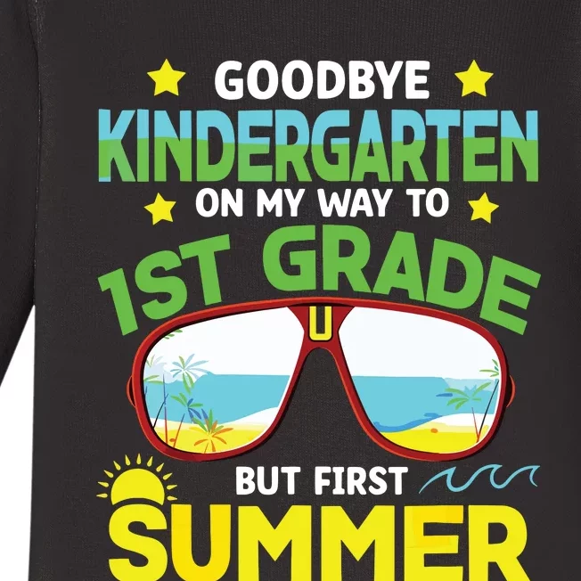 Goodbye Kindergarten Way To 1st Grade Summer Graduation Baby Long Sleeve Bodysuit