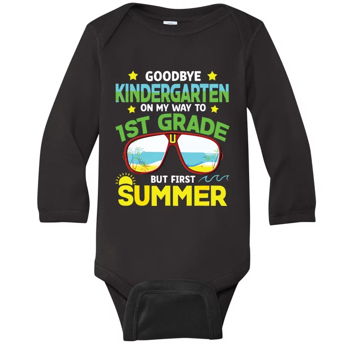 Goodbye Kindergarten Way To 1st Grade Summer Graduation Baby Long Sleeve Bodysuit