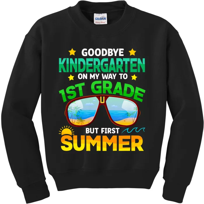 Goodbye Kindergarten Way To 1st Grade Summer Graduation Kids Sweatshirt