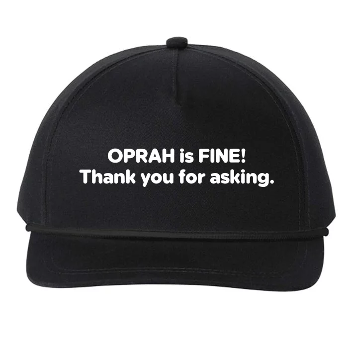 Gayle King Wears Oprah Is Fine Thank You For Asking Snapback Five-Panel Rope Hat