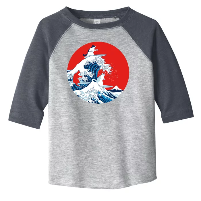 Great Kanagawa Wave Of Cats Toddler Fine Jersey T-Shirt