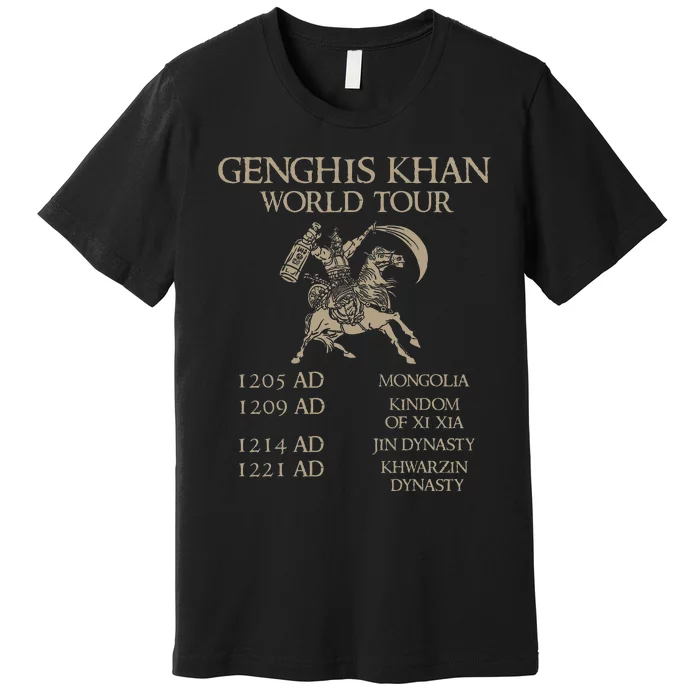 Genghis Khan World Historic Mongol Asian History Premium T-Shirt