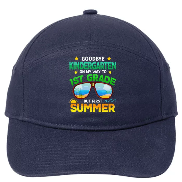 Goodbye Kindergarten Way To 1st Grade Summer Graduation 7-Panel Snapback Hat