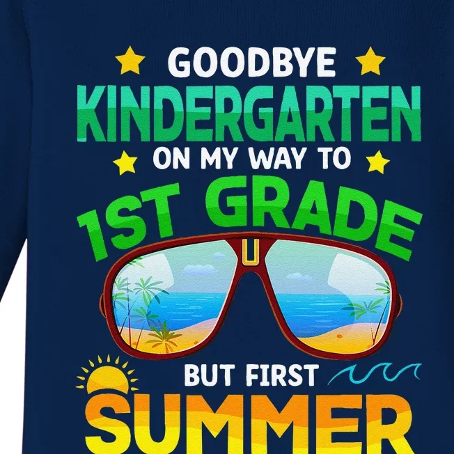 Goodbye Kindergarten Way To 1st Grade Summer Graduation Baby Long Sleeve Bodysuit