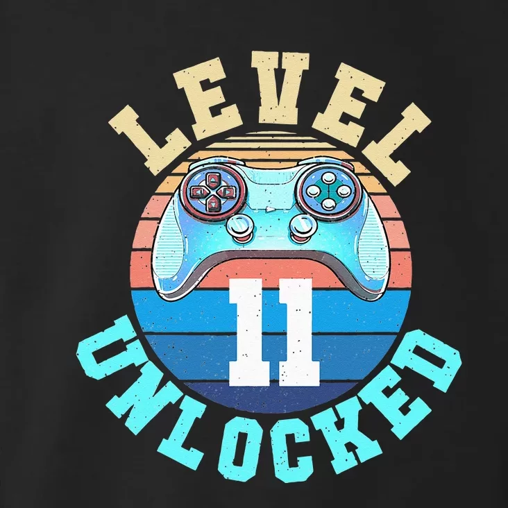 Gamer Level 11 Unlocked Video Game 11th Birthday Toddler Hoodie