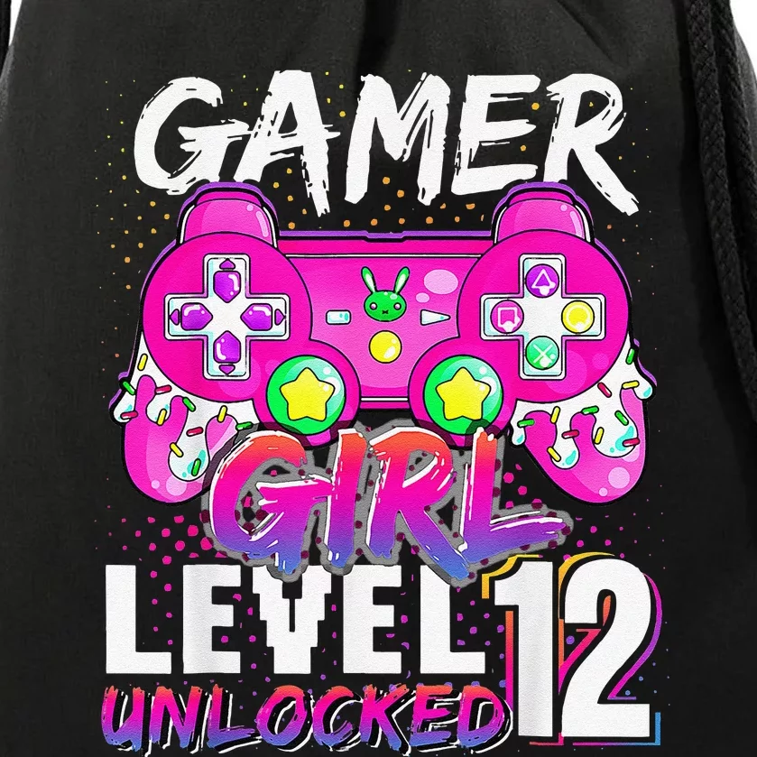 Gamer Level 12 Unlocked Video Game 12th Birthday Drawstring Bag