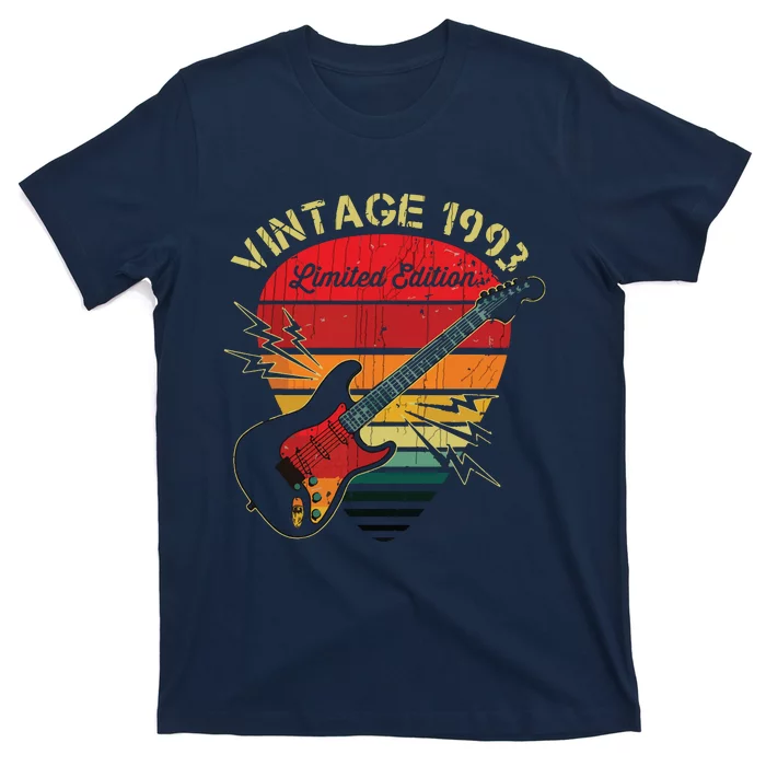 Guitar Lover 30 Years Old Retro Vintage 1993 30th Birthday T-Shirt