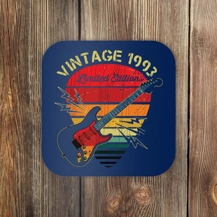 Guitar Lover 30 Years Old Retro Vintage 1993 30th Birthday Coaster