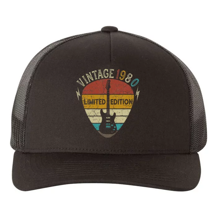 Guitar Lover 43 Years Old Gift Vintage 1980 43th Birthday Yupoong Adult 5-Panel Trucker Hat