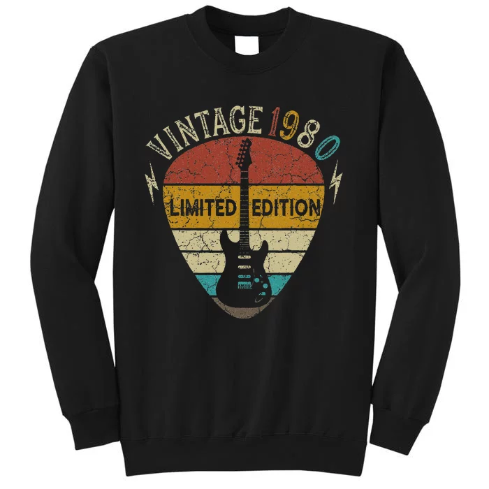 Guitar Lover 43 Years Old Gift Vintage 1980 43th Birthday Sweatshirt