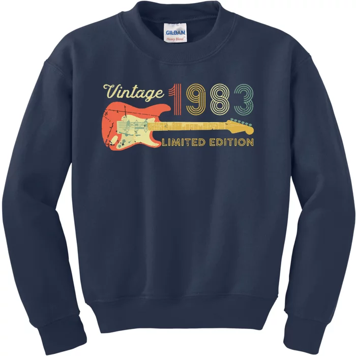 Guitar Lover 40 Year Old Tees Vintage 1983 Limited Edition Kids Sweatshirt