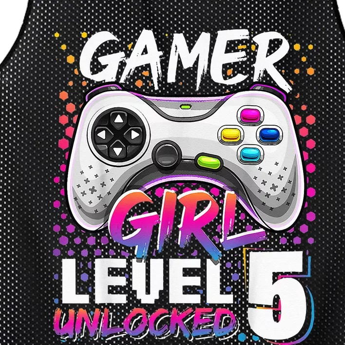 Gamer Level 5 Unlocked Video Game 5th Birthday Mesh Reversible Basketball Jersey Tank