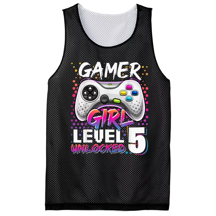 Gamer Level 5 Unlocked Video Game 5th Birthday Mesh Reversible Basketball Jersey Tank